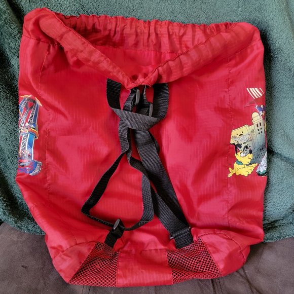 Disneyland California Adventure 2005 Red Darwstring Lightweight Backpack main image 4